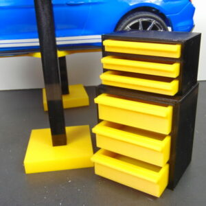 Custom 1:12 Garage Auto Shop Tool Chest Diorama Prop Accessory Set for 6 inch Action Figures YELLOW