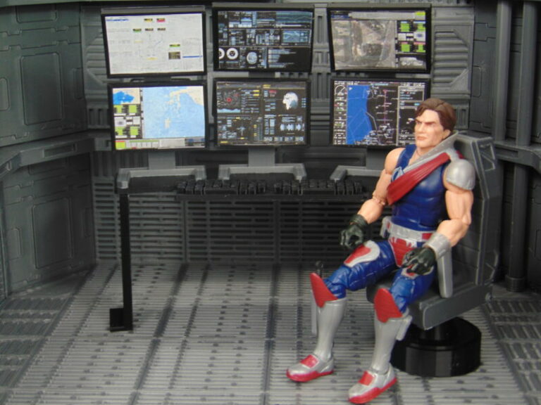 Custom 1:12 Scale Command Center Computer Station Diorama Prop Set for ...