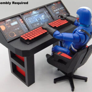 Custom 1:12 Scale COBRA Mission Control Panel with Chair Diorama Prop Set BLK-RD