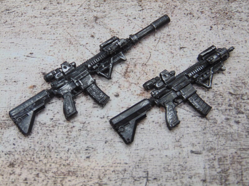 Custom 1:12 Scale Weathered HK 416 Assault Rifle Combo Set for 6" Marvel Legends