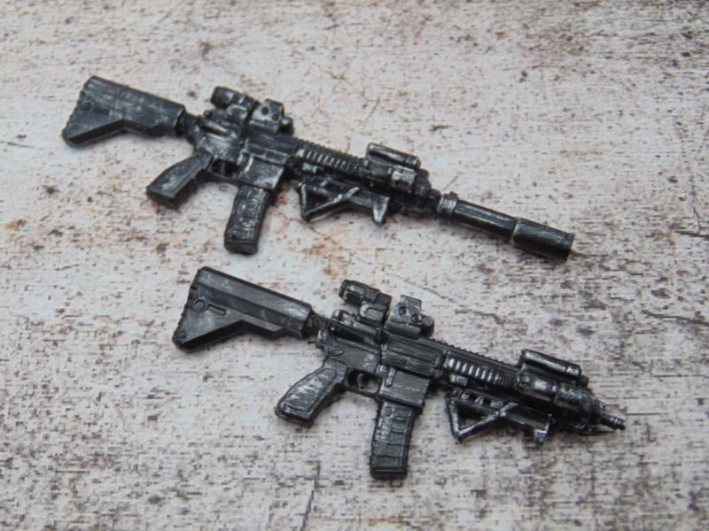 Custom 1:12 Scale Weathered HK 416 Assault Rifle Combo Set for 6" Marvel Legends - Image 2