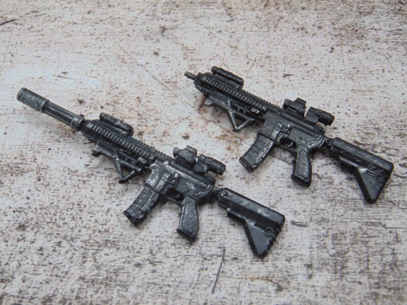 Custom 1:12 Scale Weathered HK 416 Assault Rifle Combo Set for 6" Marvel Legends - Image 4