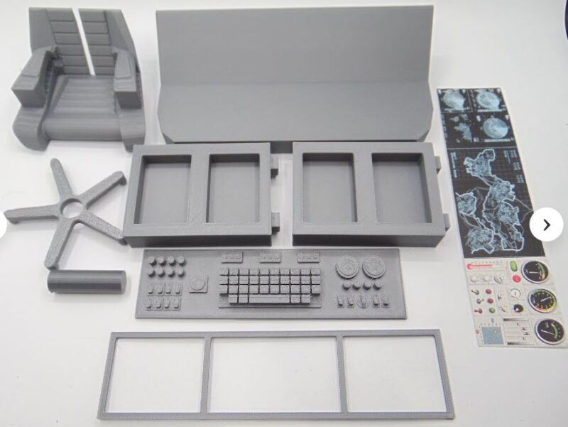 1:12 Scale Mission Control Diorama Set for Star Wars and GI JOE - 3D Printed Radar Panel with Operator Chair - Image 9