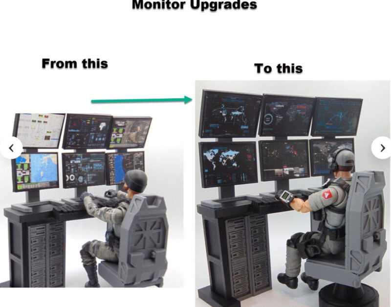 Custom 1:12 Tactical Map Surveillance Command Center Computer Screen Upgrades - Image 2