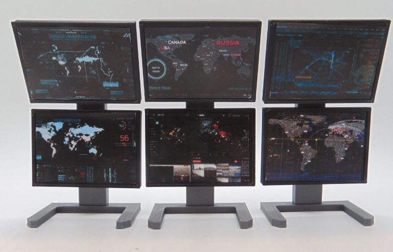 Custom 1:12 Tactical Map Surveillance Command Center Computer Screen Upgrades - Image 4