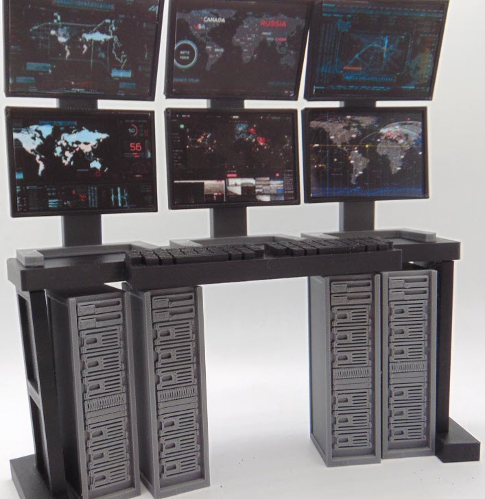 Custom 1:12 Tactical Map Surveillance Command Center Computer Screen Upgrades - Image 6
