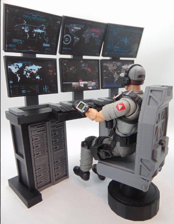Custom 1:12 Tactical Map Surveillance Command Center Computer Screen Upgrades - Image 7