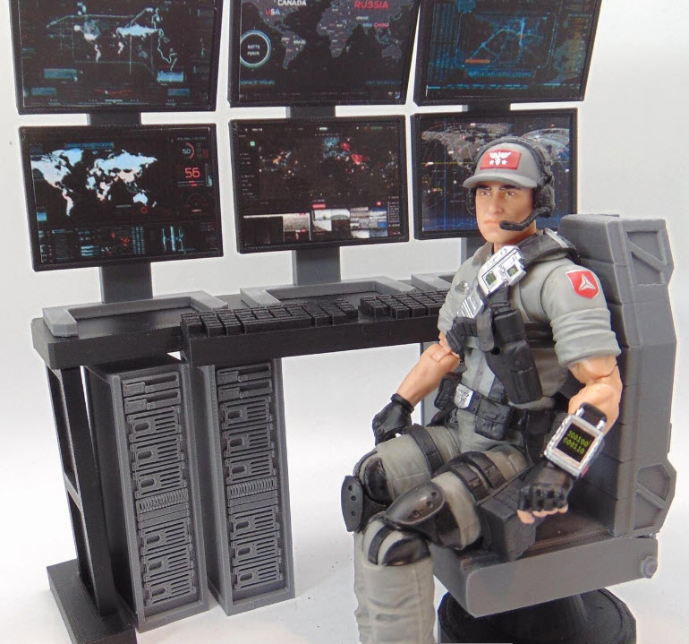 Custom 1:12 Tactical Map Surveillance Command Center Computer Screen Upgrades - Image 8