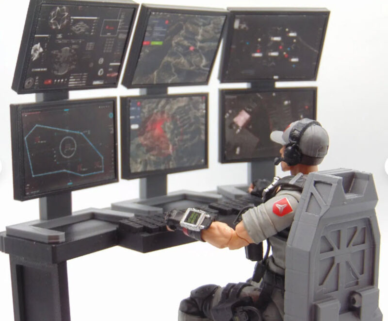 Custom 1:12 Scale Surveillance Command Center Computer Station Screen Upgrades - Image 4