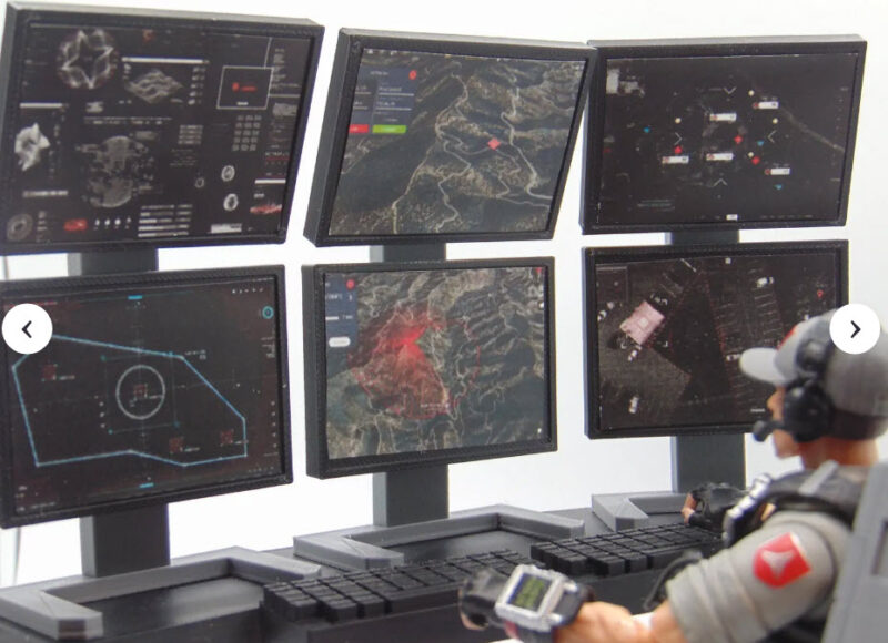 Custom 1:12 Scale Surveillance Command Center Computer Station Screen Upgrades - Image 5