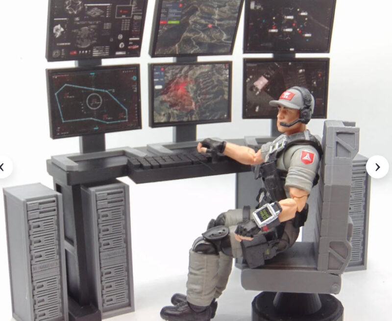 Custom 1:12 Scale Surveillance Command Center Computer Station Screen Upgrades - Image 6