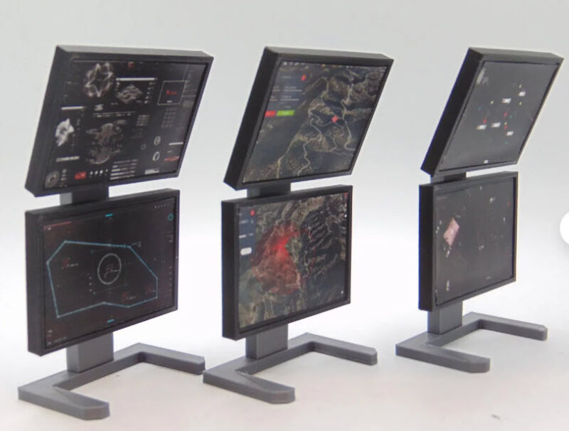 Custom 1:12 Scale Surveillance Command Center Computer Station Screen Upgrades - Image 8