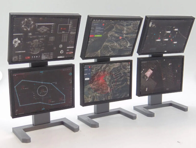 Custom 1:12 Scale Surveillance Command Center Computer Station Screen Upgrades - Image 9