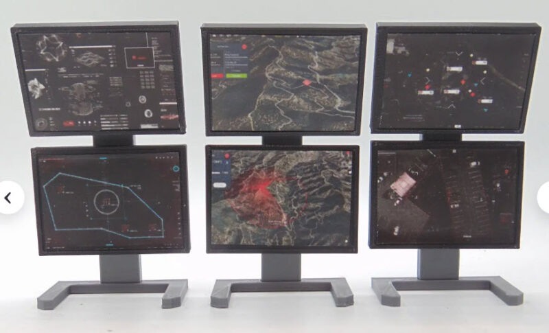 Custom 1:12 Scale Surveillance Command Center Computer Station Screen Upgrades