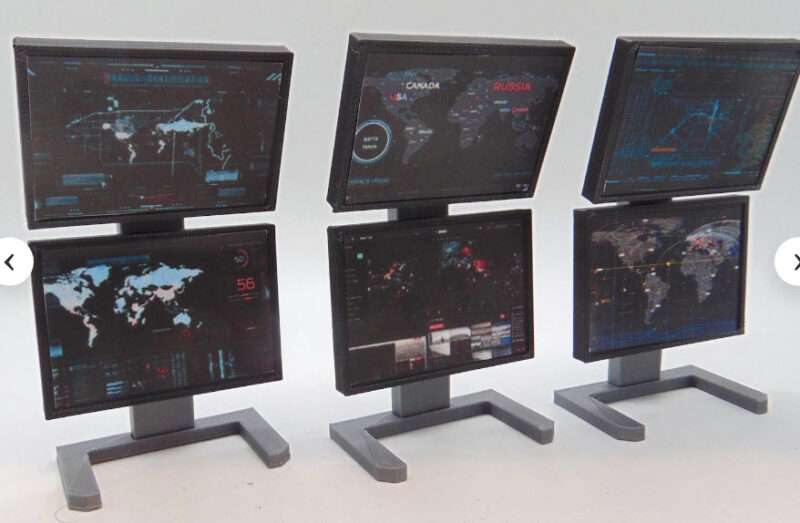 Custom 1:12 Tactical Map Surveillance Command Center Computer Screen Upgrades - Image 3