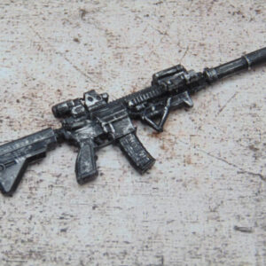 1:12 Weathered HK 416 Assault Rifle with Silencer for 6" Marvel Legends Figures