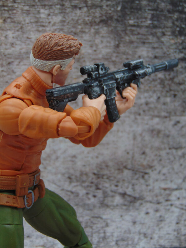 1:12 Weathered HK 416 Assault Rifle with Silencer for 6" Marvel Legends Figures - Image 4