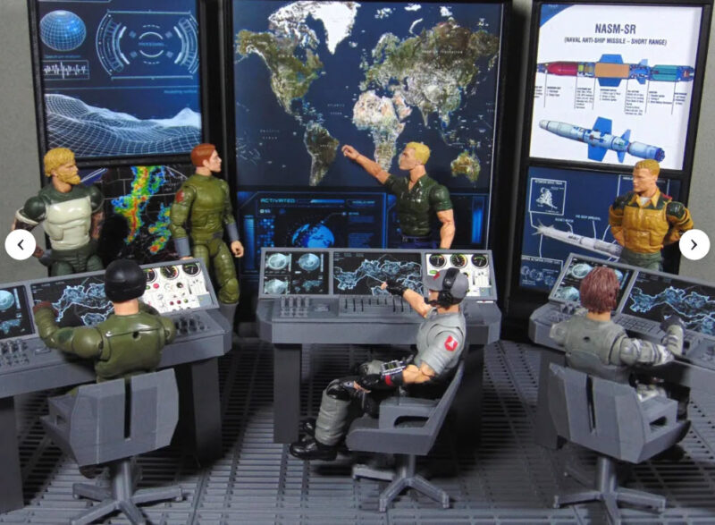 Custom 1:12 Scale Mission Control Radar Briefing Room Diorama Prop Accessory Set Great for GI JOE Classified, Marvel Legends and Star Wars Black Series