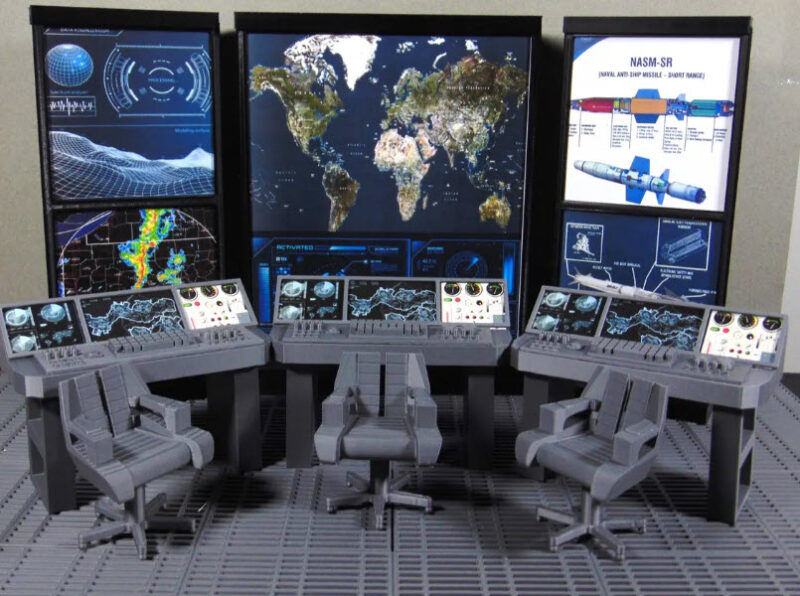 Custom 1:12 Scale Mission Control Radar Briefing Room Diorama Prop Accessory Set Great for GI JOE Classified, Marvel Legends and Star Wars Black Series - Image 8