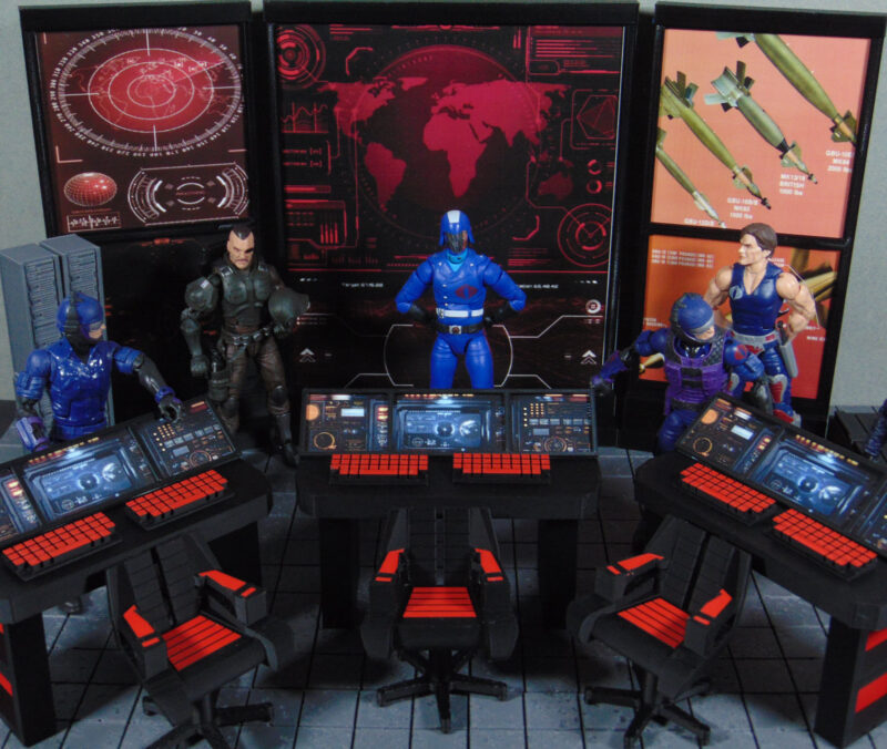 Custom 1:12 COBRA Mission Control Command Center Diorama Prop Set for 6" GI JOE Classified Marvel Legends Star Wars Figures - Image 2