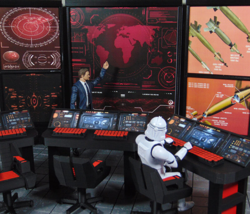 Custom 1:12 COBRA Mission Control Command Center Diorama Prop Set for 6" GI JOE Classified Marvel Legends Star Wars Figures - Image 8