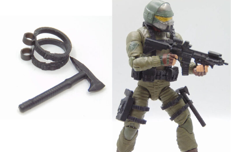 1:12 Tactical Tomahawk Axe with Leg Holster (DUAL SIDED)