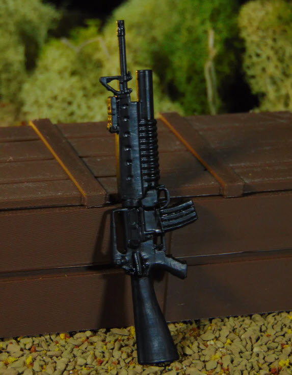 Custom Weapon 1:12 Scale M16 Assault Rifle with Grenade Launcher - Great for GI JOE Classified, Marvel Legends & MEZCO One12